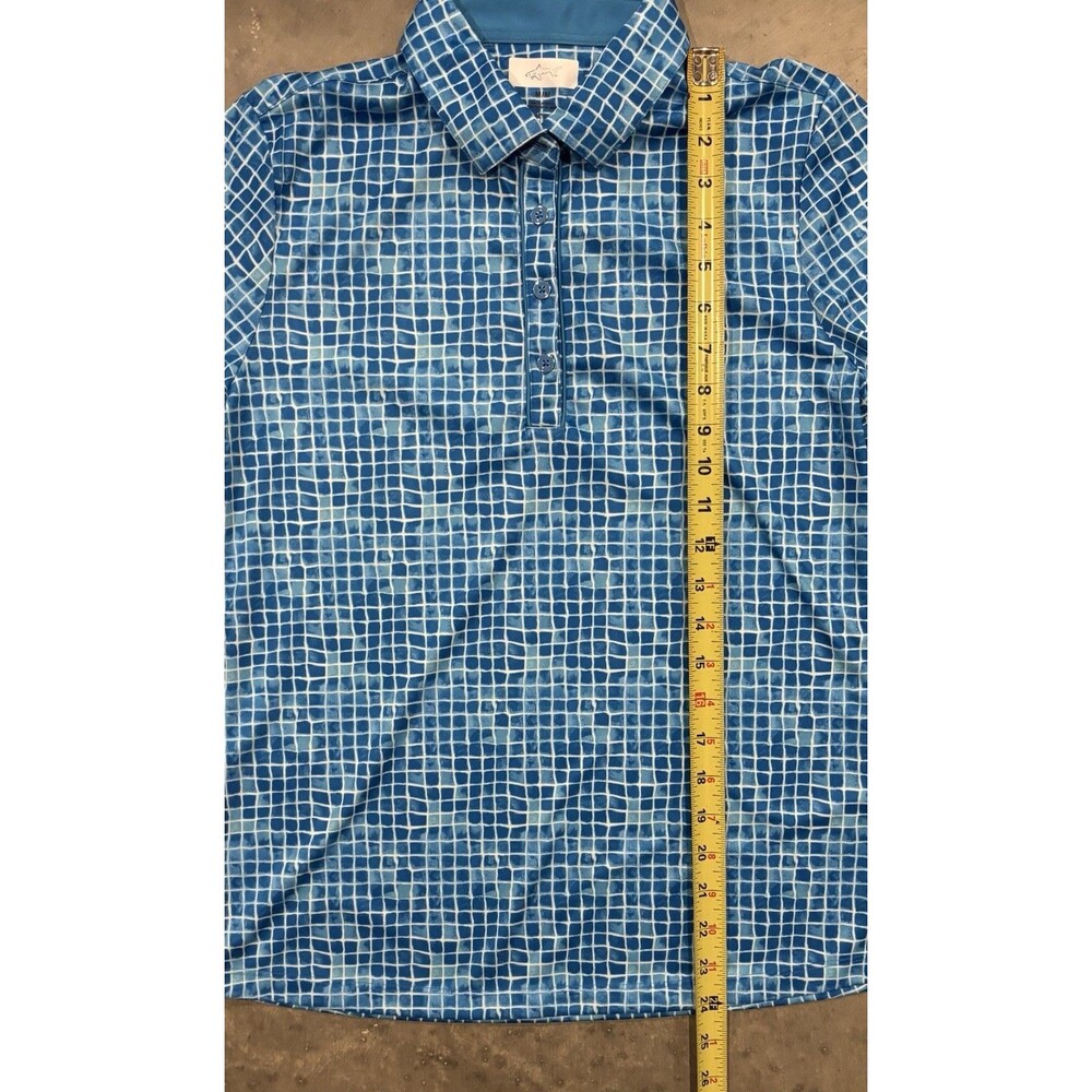 Greg Norman ML75 Golf Polo & Skort Set Womens Medium Blue Tile Print Performance - Picture 4 of 11